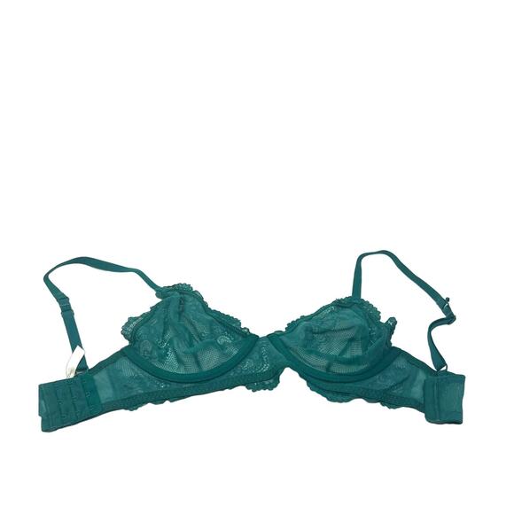 Free People Sz 32DD Women's Green Sheer Lace Underwire Bra - Picture 2 of 4